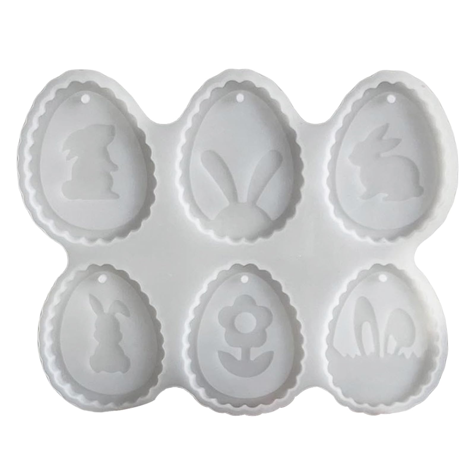 NEWFT Flexible Silicone Mold for Rabbits Eggs Shaped Craft Bunnys Pendant Mold Easters Ornament Making Mould Jewelry Tool