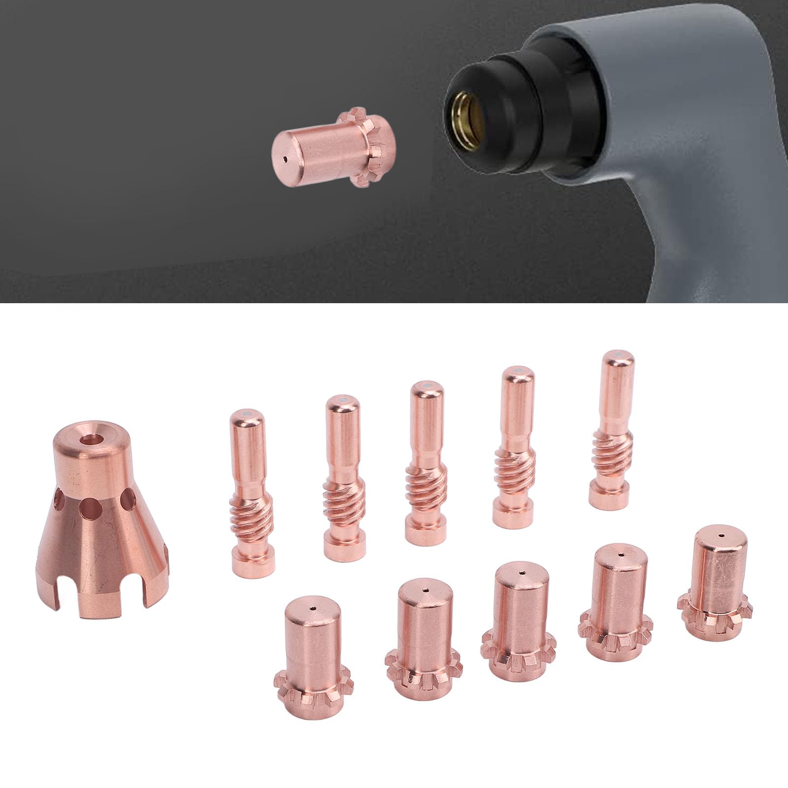 11 Pezzi Set Mig Kit Accessorio per Pistole per Saldatura per Pistole Plasma Cutter PCCT80 Elettrodi Coperture Protettive con Scatola di Stoccaggio per KP2062-3B1 KP2065-1