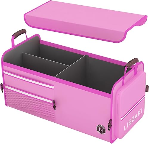 Miniatura 18 de LIBZAKI - Organizador de almacenamiento 4 en 1 para maletero, caja de almacenamiento plegable con múltiples compartimentos con hielera para Azul