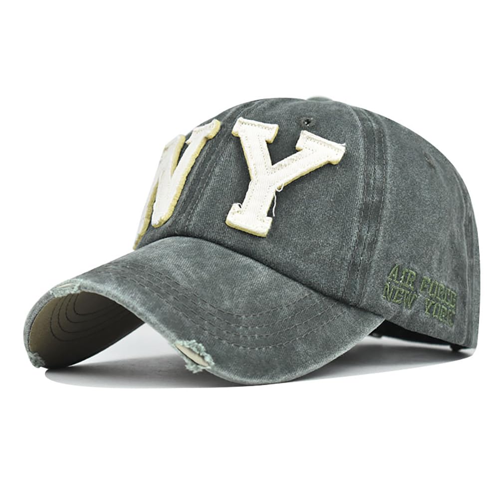NY Embroidery，Men's Baseball Caps，Classic Outdoor Cap Unisex Baseball Caps，Dad Truck Driver hat, Light Gray, L