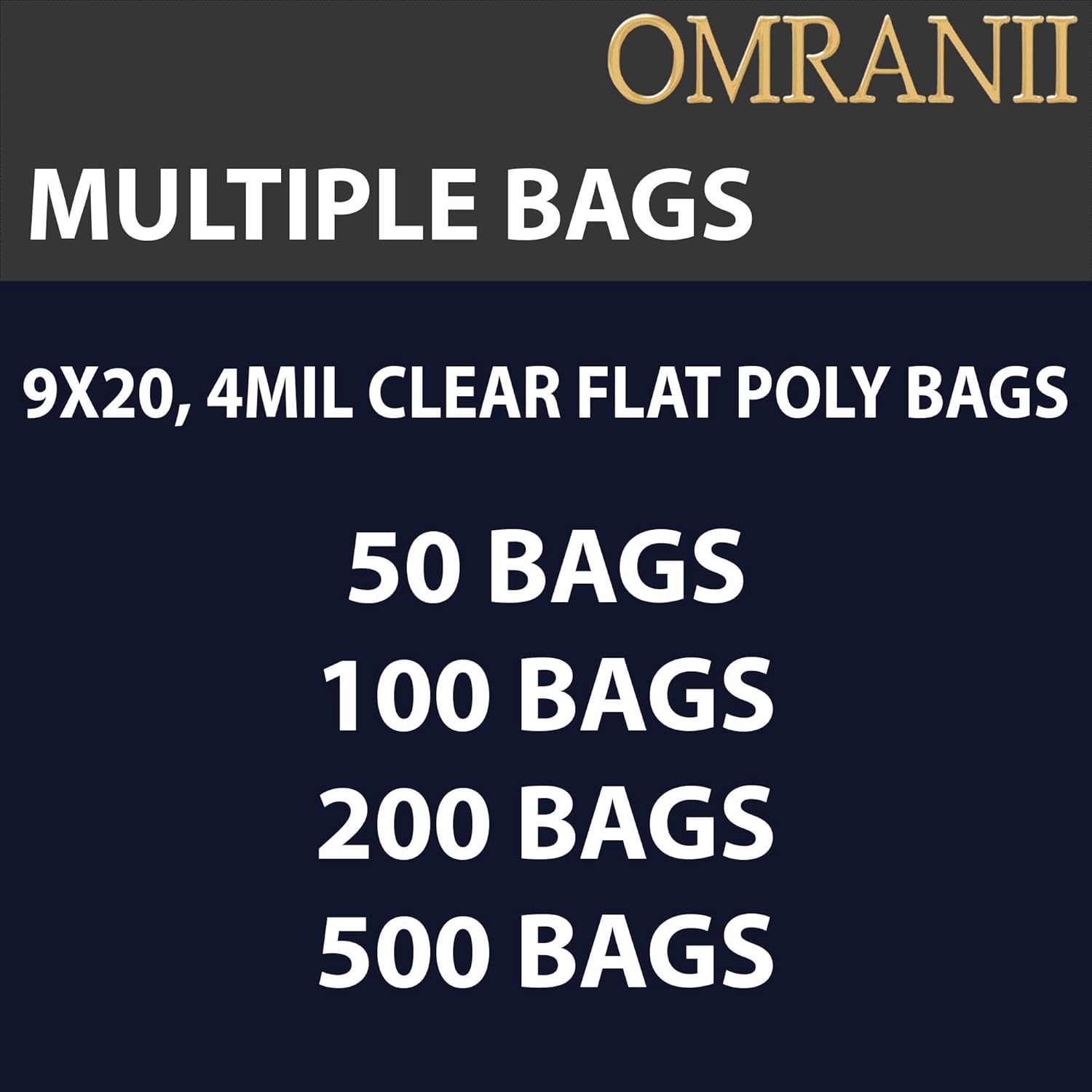 Clear Flat Poly Bags, 4Mil 9" X 20" & 100 Bags | Low-Density Polyethylene (LDPE), Flat Open Top Plastic Packaging Packing | Flexible and Durable Plastic