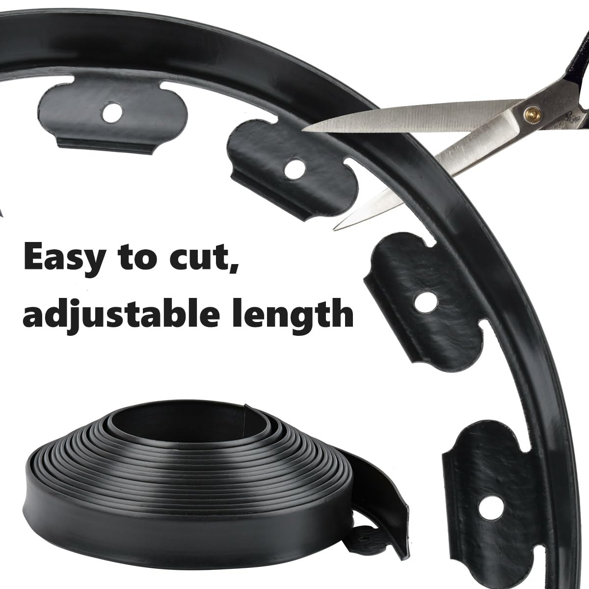 OTYMIOW Bordure de Jardin Flexible Flexible Noir 10m*5cm avec 30 Clous de Fixation, Bordure Jardin pour Bordures de Parterre Bordure Jardin Plastique Bordures de Jardin de Bordures de Pelouse