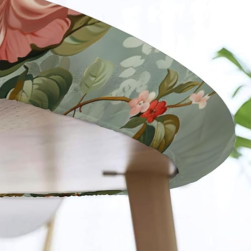 Vista 67 de Pardick Mantel redondo ajustable con diseño de flores de arte en acuarela con mantel elástico, mantel elástico redondo, impermeable, lavable, se