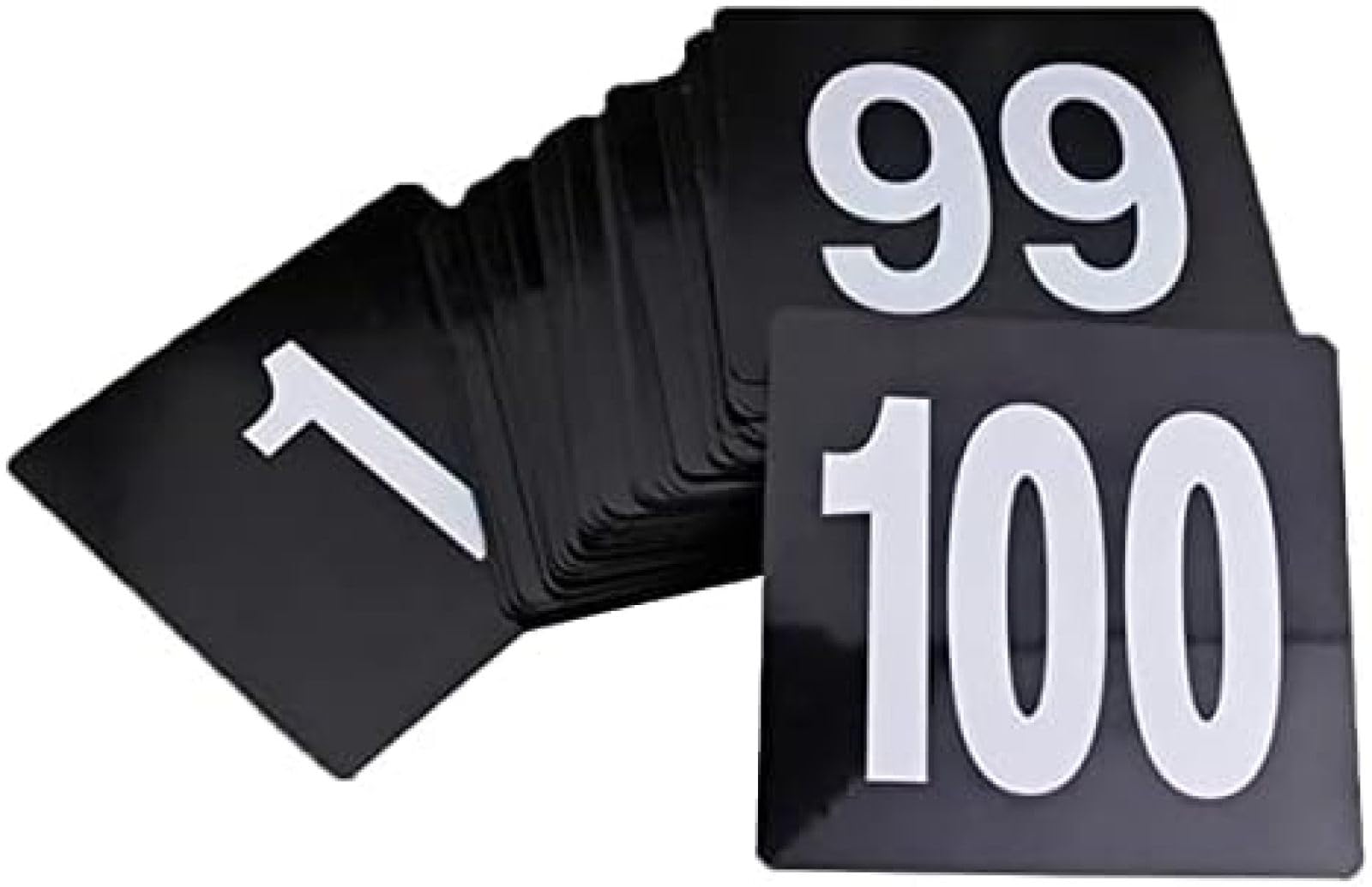100 Pièces Cartes De Numéro De Table, 1-100 95X100Mm Carte De Siège De Numéros Noirs en Plastique Double Face, Ustensiles De Bar De Restaurants Wpubs Fourniture De Restaurant,outstanding78