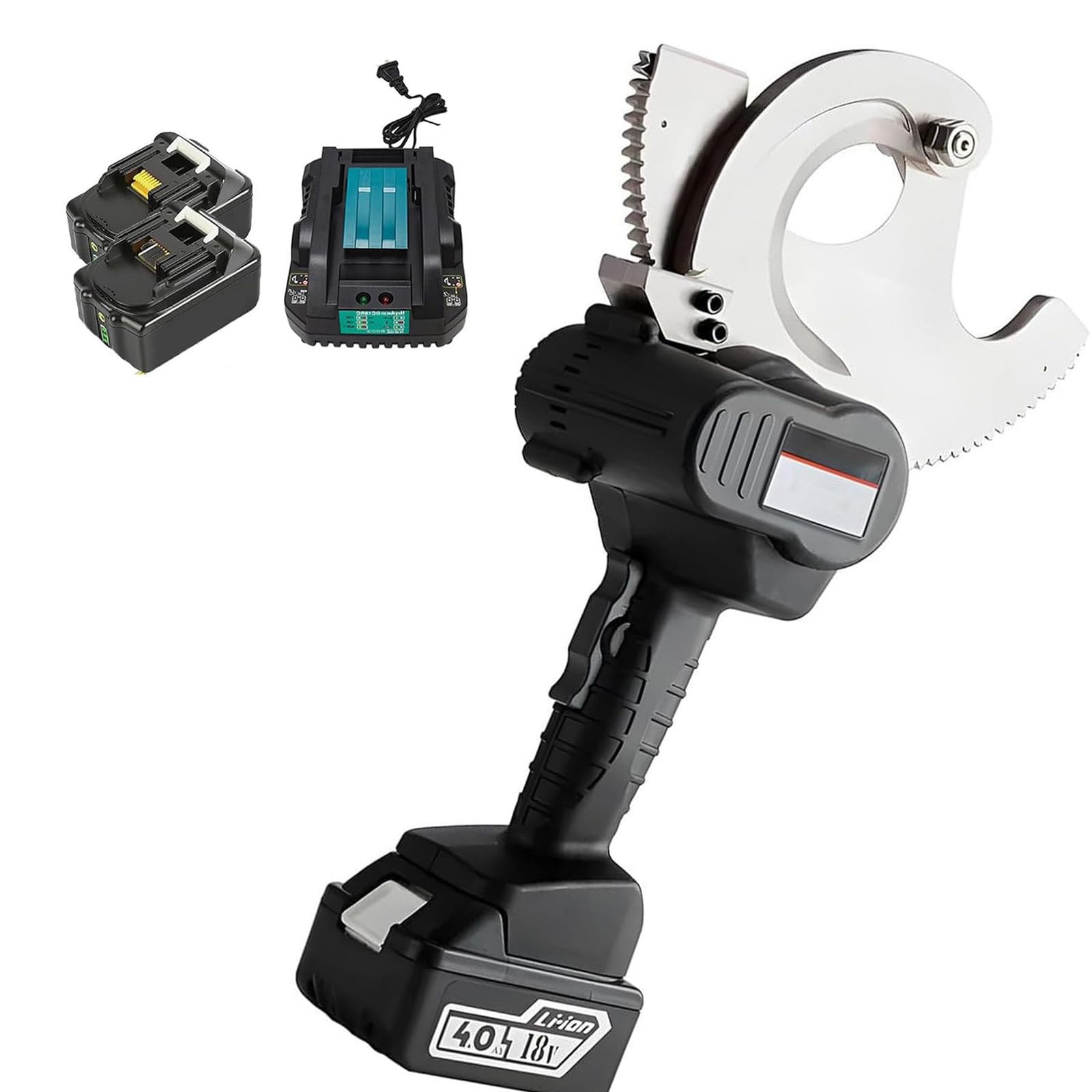 Fcttcd Electricians Solar Installers Job Site Cordless Hydraulic Cable Cutter, 18v 4.0ah Battery, Cut Up To 65mm Cu/al Cable