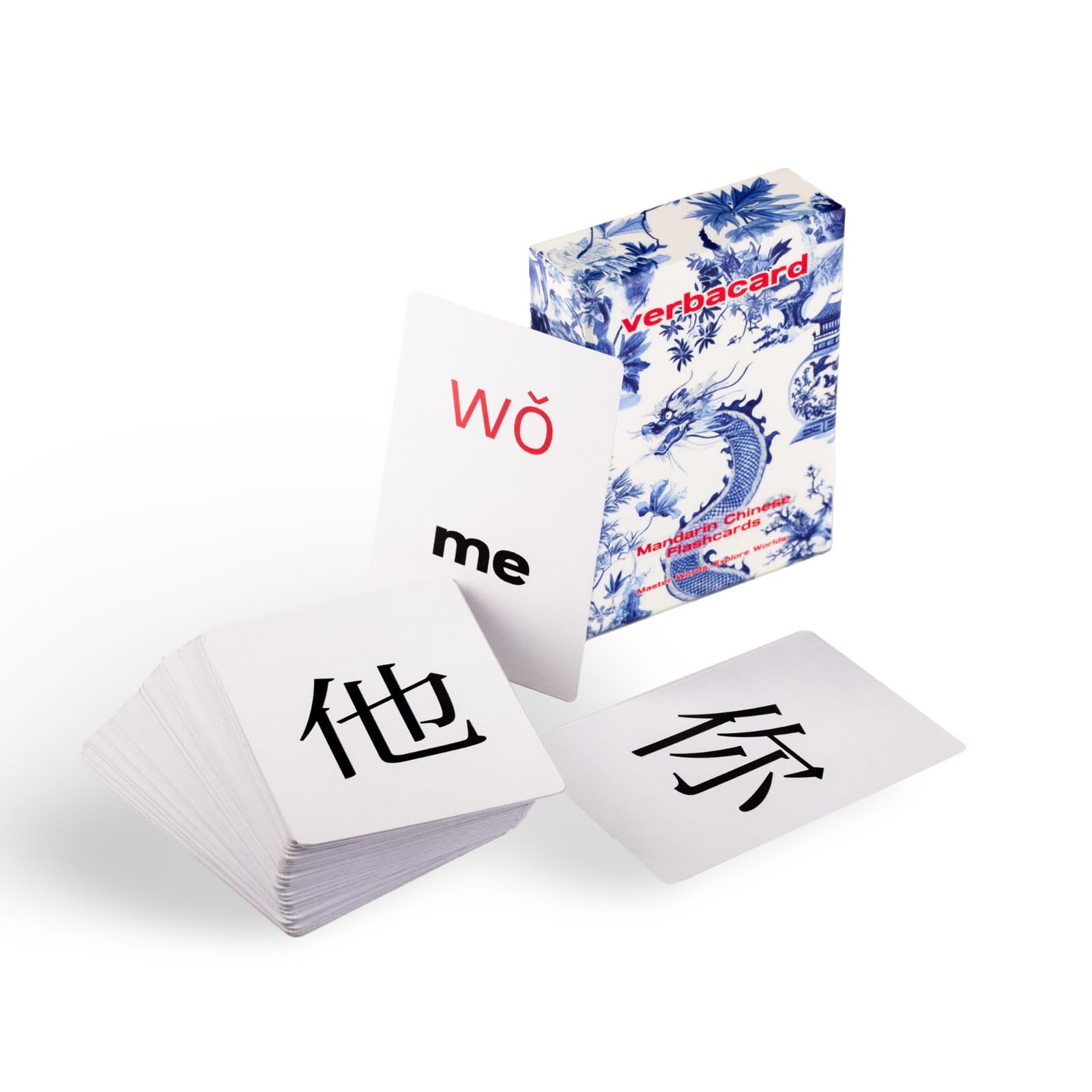 Mandarin Flashcards - Learn to Read Chinese Fast | Chinese Mandarin Study Deck with Pinyin | Pronouns, Basic Verbs & Nouns for Beginners & Students
