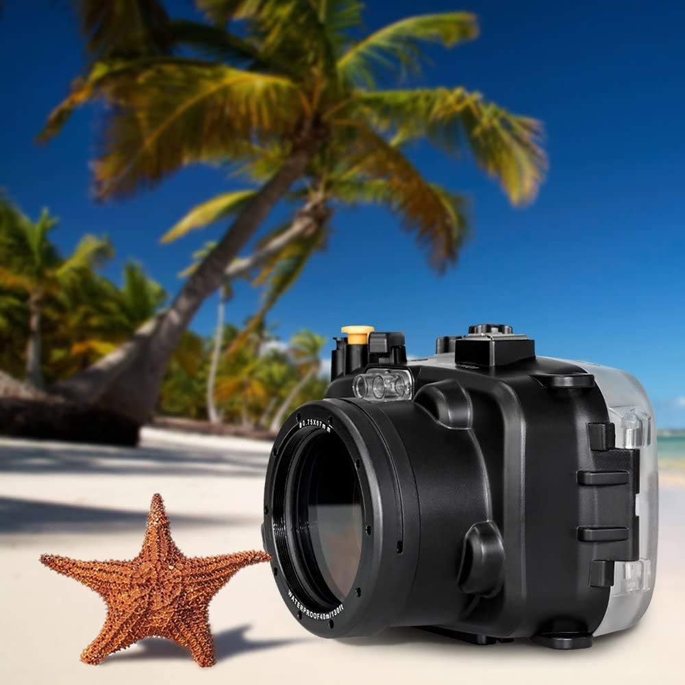 Sea Frogs 130ft/40m Underwater Camera Housing Waterproof Diving Case for Sony A6000 with 16-50mm Lens (Housing + Red Filter)