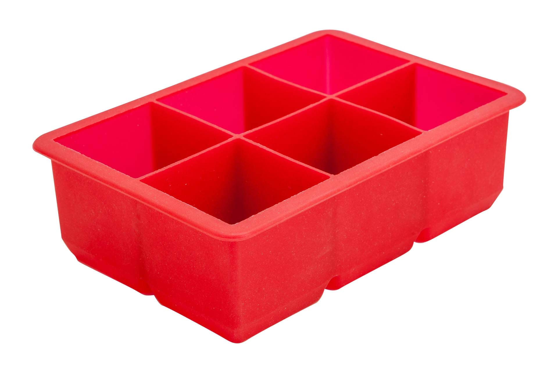 Ice Cube Tray Strong 6 Cavity Red Silicone Ice Cube Mould For Gin Cocktail Rum
