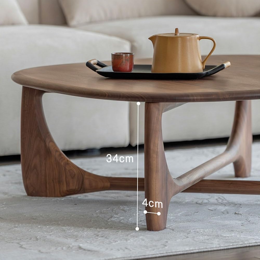 Stolik nocny Drewniany stolik kawowy z połowy wieku, organiczny design w kształcie krzywej, centrum salonu Stolik nocny(Mały)
