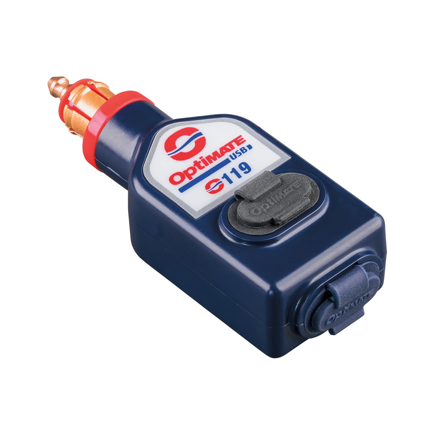 OptiMate USB O-119 - Caricabatterie USB A e C a doppia uscita da 3300 mA, resistente alle intemperie, con spina BIKE (adatto a BMW, Triumph, Ducati Multistrada)