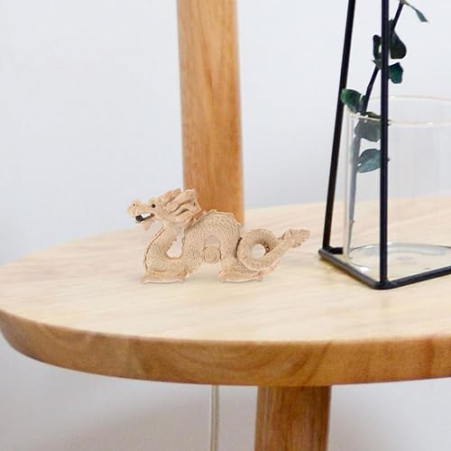 Miniatura 8 de Toyvian Escultura de dragón de madera Feng Shui tallado Dragon Ornamento Escultura Figura de dragón 2024 Año del Dragón Adornos de Año Nuevo Chino