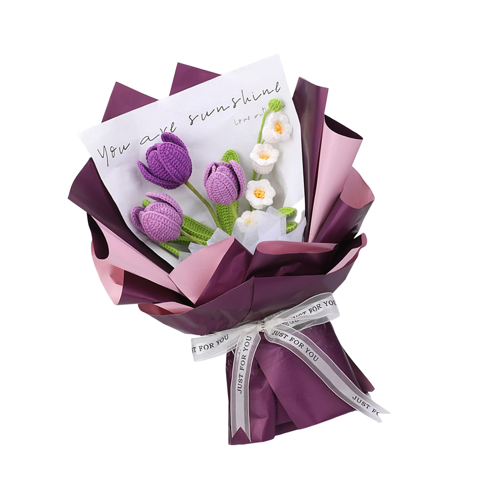 Xjdzineq Bouquet Set for Beginner with Video Tutorial Instruction Crochet Flower Supplies with Knitting Tool Crochet Flower
