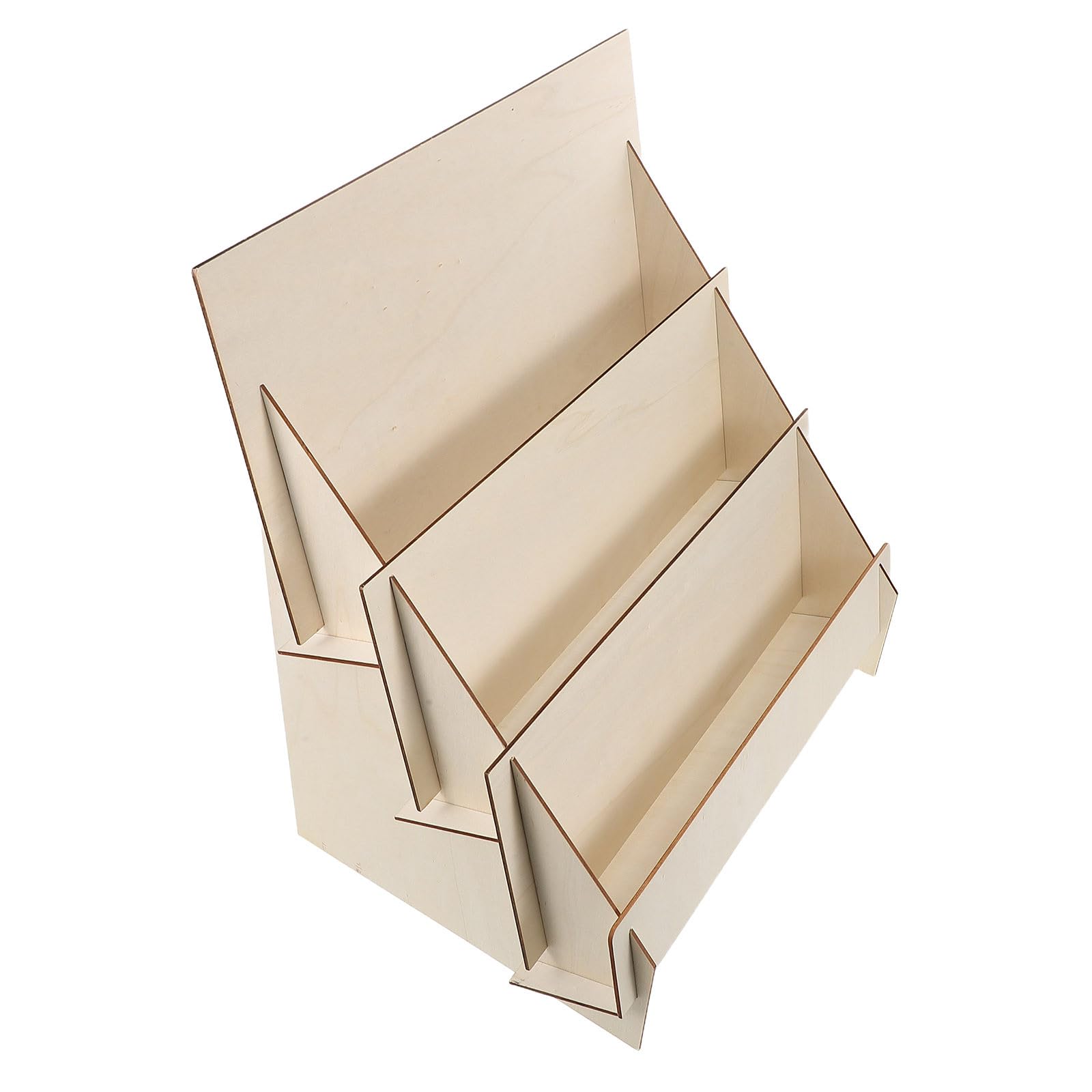 Présentoir à Cartes de Vœux en Bois Support Multi-Niveaux Organisateur de Documents