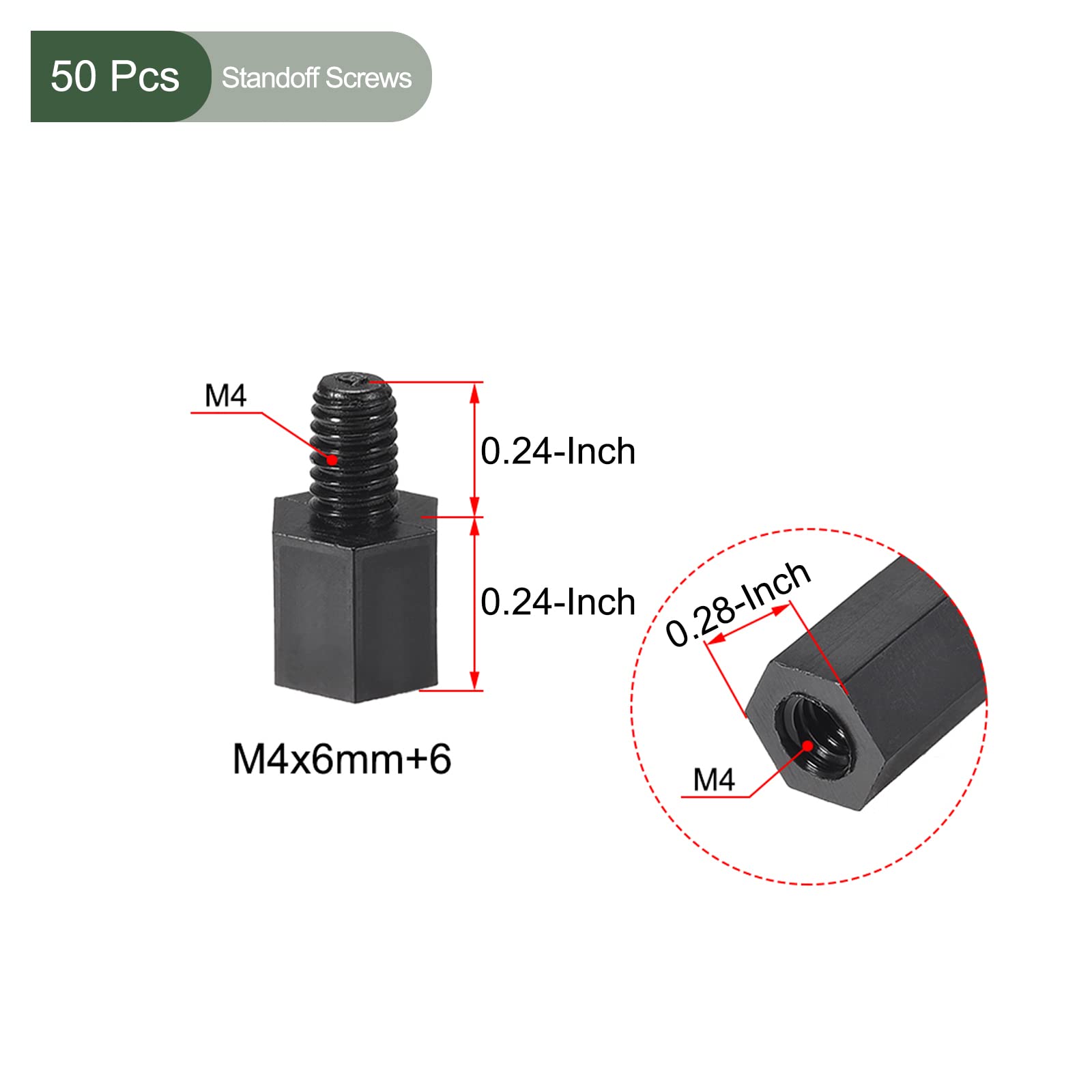 YOKIVE 50 Pcs M4 Standoff Screws, Nylon Hex PCB Standoffs with High Insulation Effect, Keep Height Consistent - Image 2