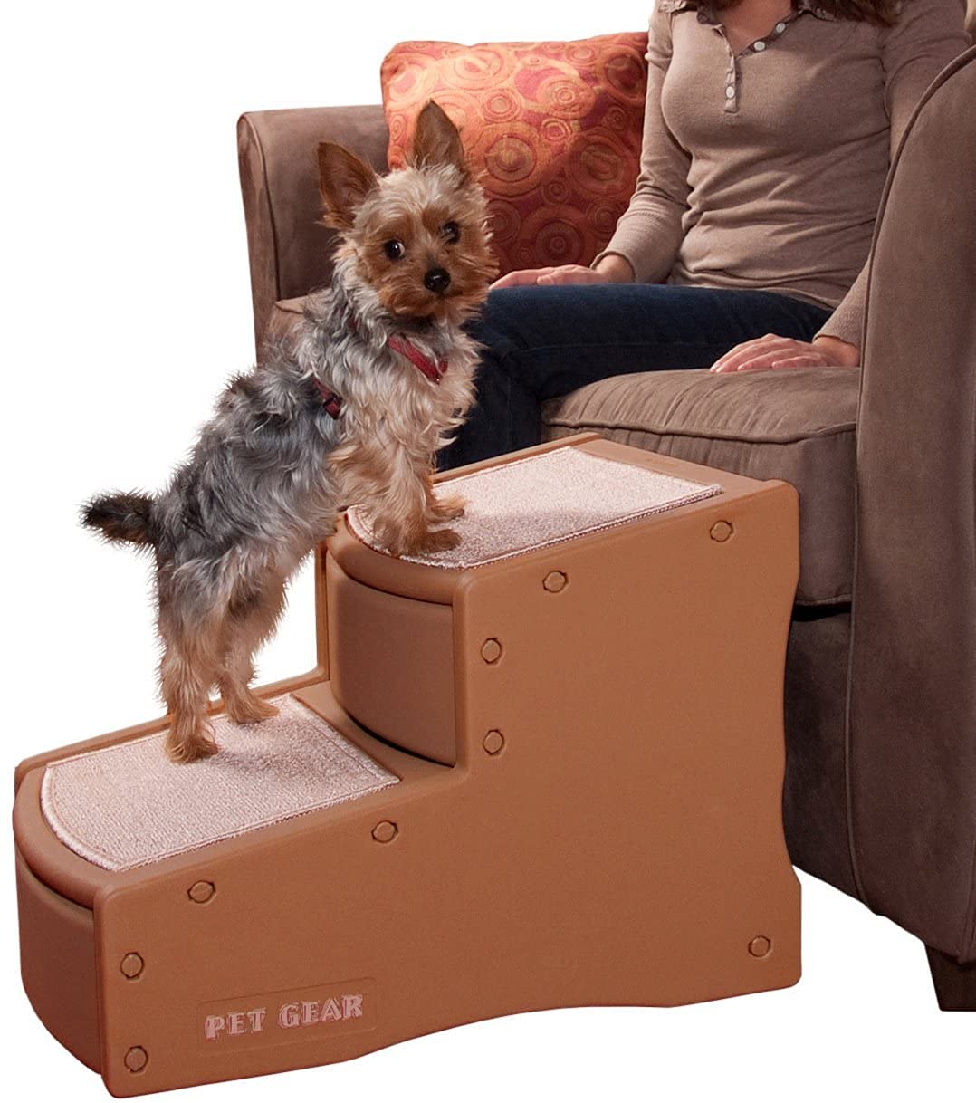 Pet Gear Easy Step II Pet Stairs, 2 Step for Cats/Dogs up to 150 Pounds, Portable, Removable Washable Carpet Tread, No Tools Required, Available in 5 Colors