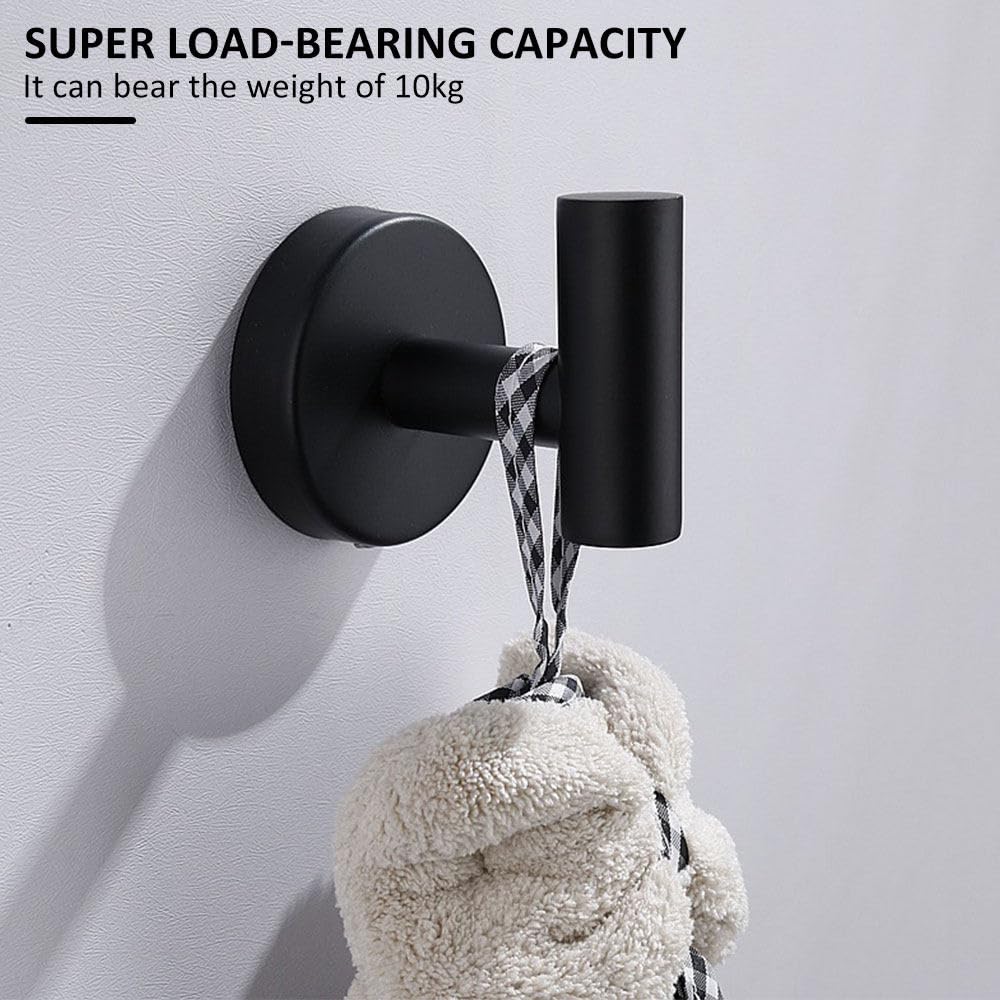 2 ganchos para toallas de baño, percheros de acero inoxidable 304 para colgar en la pared, ganchos de pared resistentes, 8 unidades