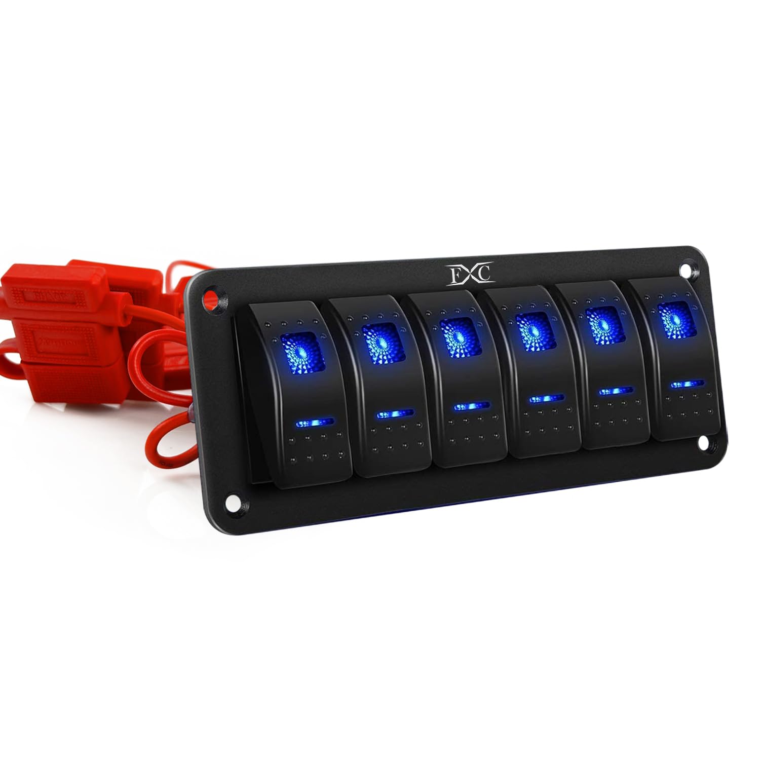 6 Button Rocker Switch Cluster Snapklik.com : FXC Pre-Wired 6 Gang Rocker Switch Aluminum Panel
