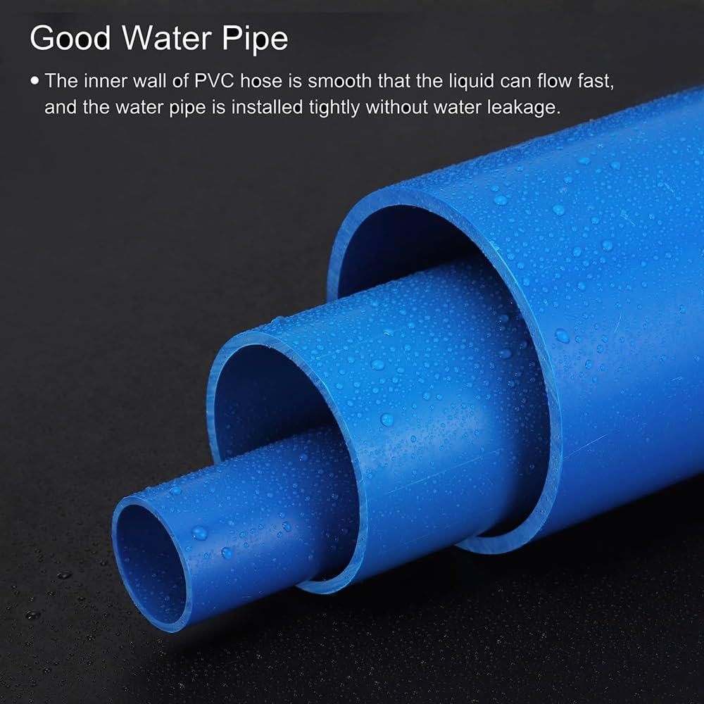 Zestaw 2 niebieskich rur PCV – długość 50 cm, średnica zewnętrzna 20–75 mm do systemów nawadniających, hydroponiki i akwariów(50x2.4mm)