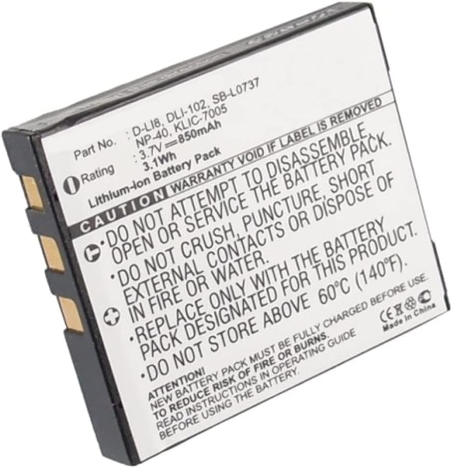 Synergy Digital Camera Battery, Compatible with Samsung SLB-0737 Digital Camera, (Li-ion, 3.7V, 850mAh) Ultra High Capacity, Replacement for BenQ DLI-102 Battery