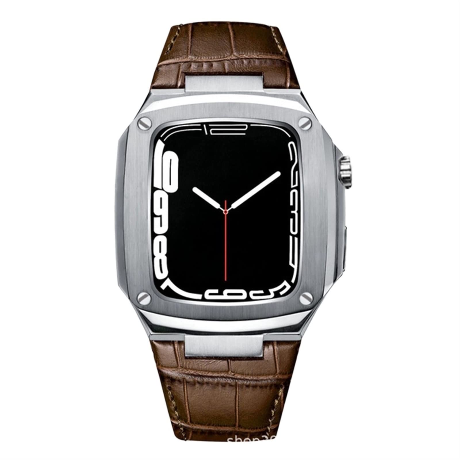 Kit modification Apple Watch en métal et cuir de vachette de luxe