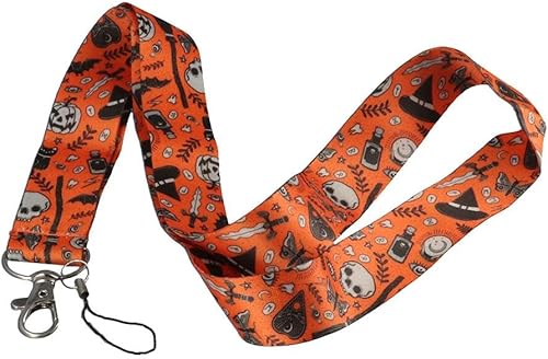 Miniatura 5 de Llavero de Jack-o'-Lantern de regalo naranja con cordón de Dacron para oficina