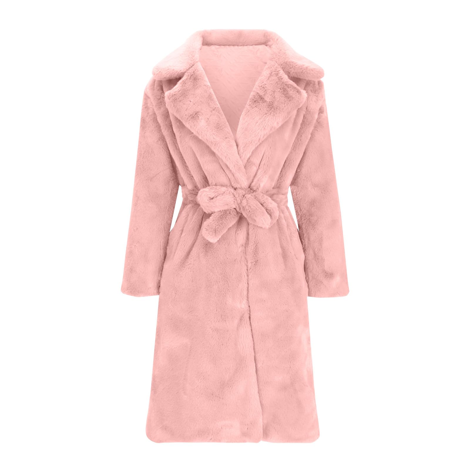 Cappotti invernali per le donne Uk Manica Lunga Casual Pile Caldo Trench Cappotto con Cintura Autunno Inverno Fuzzy Cardigan Aperto Frontale Giacche Lunghe Sherpa Risvolto Tacca Capispalla antivento