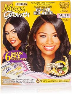 Profectiv Mega Growth Relaxer Super Strength 6 Value Pack - Protective Straightening Kit for Maximum Hair Growth