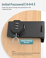 Vista 6 de Cerradura de Pestillo de Puerta de Combinación de Gabinete de 90 Grados, Cerradura de Pestillo Giratorio con Contraseña de Aleación de Zinc