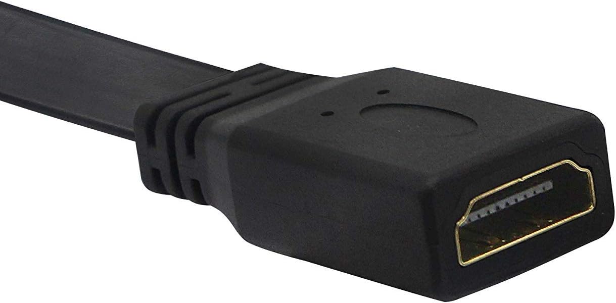 CERRXIAN 1FT Flat Slim High Speed HDMI Extension Cable A Female to 90 Degree Down Angle A Male Cord