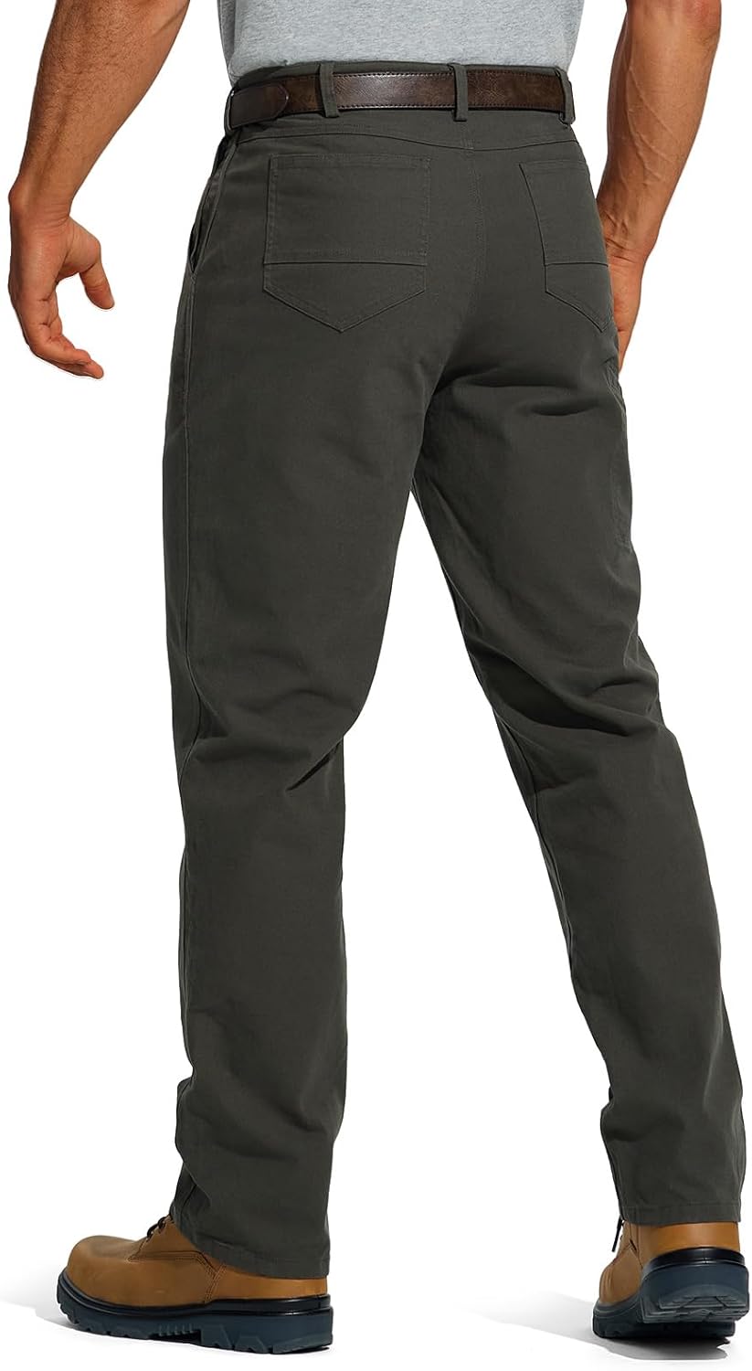 HISEA Flex Work Pants for Men Construction, Mens Stretch Canvas Utility Pants with 7 Pockets - Image 2