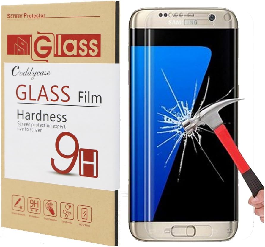 Galaxy S7 Edge Screen Protector,S7 Edge Tempered Glass,Coddycase Full Coverage [No-Bubble][Crystal Clear] 9H Hardness Tempered Glass Screen Protector for Samsung Galaxy S7 Edge (1Pack)