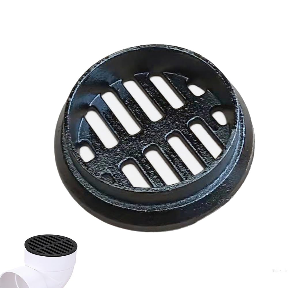 Round Cast Iron Floor Drain Cover - 4in, 6in, 8in Outdoor Flat Grate for Gardens and Lawns(250mm)