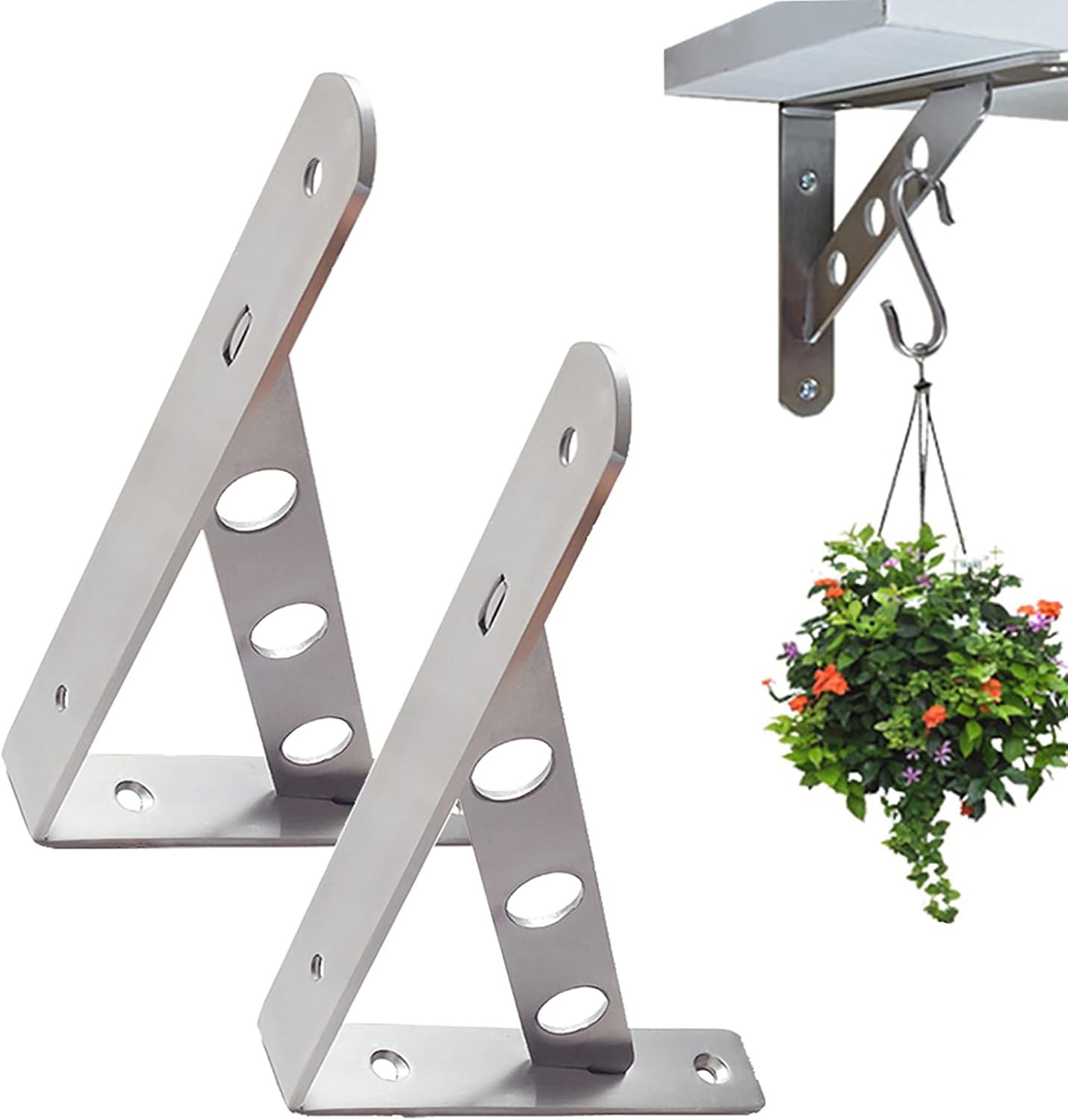 Shelf Brackets,2 Pack Heavy Duty Triangle Wall Brackets,Floating Shelves Brackets,Metal Shelves Wall Mount Shelf,Kitchen Shelves,Space Saving Max Load 99lb
