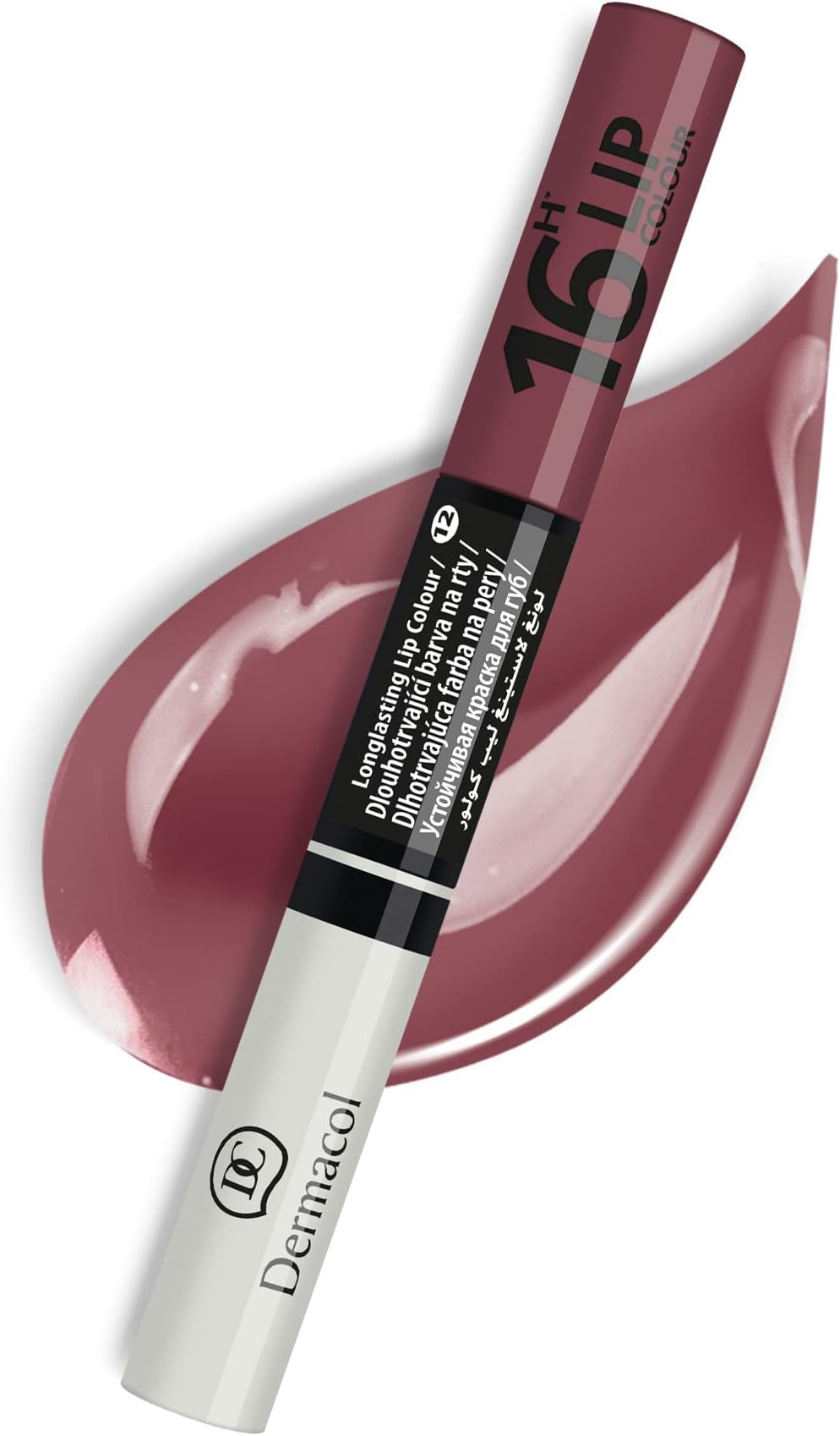 16-Hour Lip Colour, Highly Pigmented Glossy Lip Stain, Two-Phase Lip Plumper Gloss, Kissproof Lip Makeup Products with Matte and Glitter Finish, No.12 Brown-Purple Lip Gloss, 7.1 mL