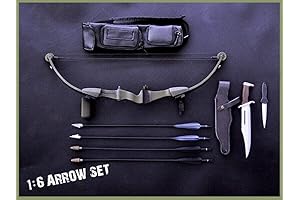1/6 Scale Black Plastic Bow & Arrow Set Model for 12" Figure...