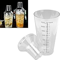 Vista 7 de Coctelera de plástico, coctelera transparente, juego de coctelera transparente, juego de coctelera de escala transparente, coctelera de bar