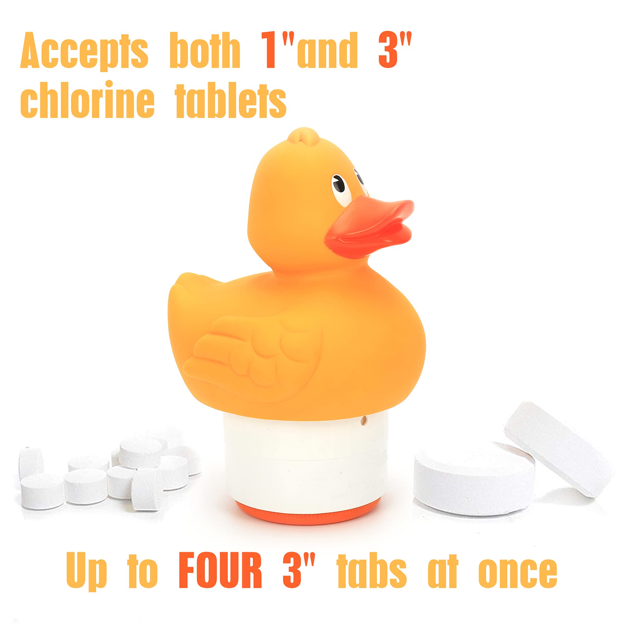 XY-WQ Galleggiante per cloro, dispenser di cloro galleggiante per piscina (anatra gialla), adatto per compresse da 1 e 7,6 cm, per piscine grandi e piccole, vasca idromassaggio, spa