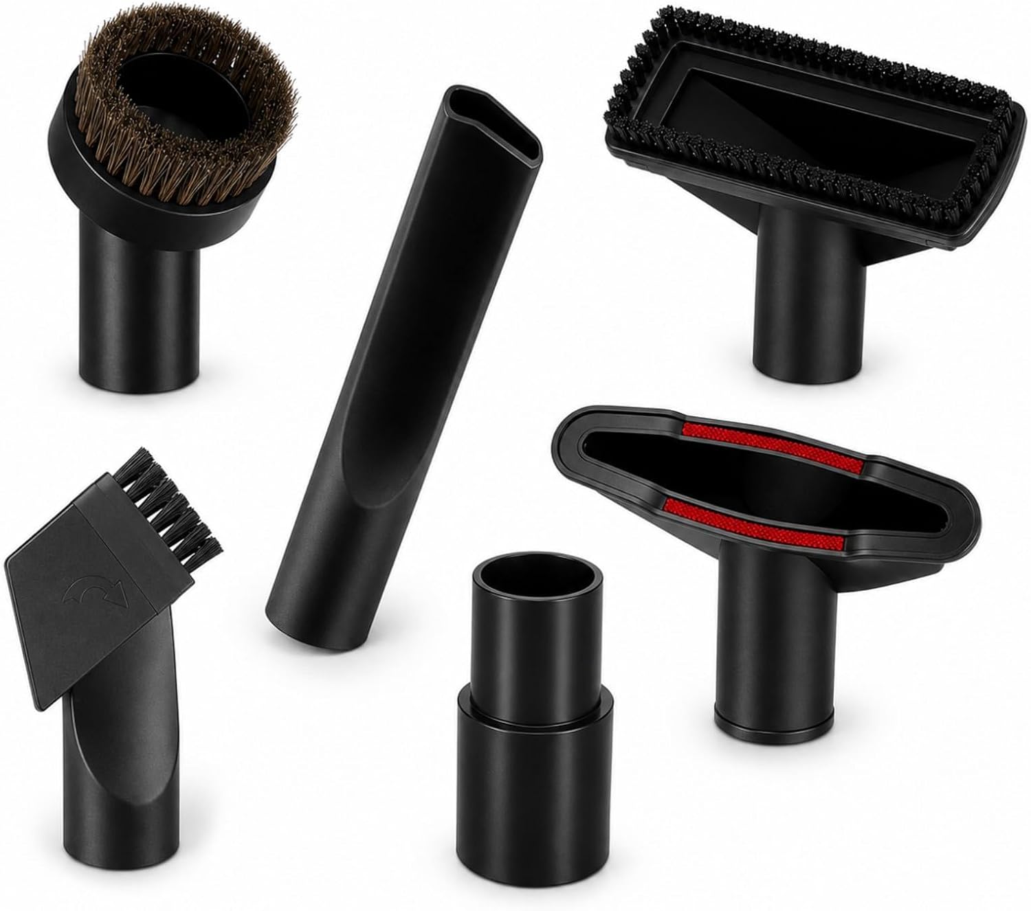 6 Pcs Vacuum Attachment Kit for Metabo ASA 30 L 2013-2020| 32mm to 35mm Adapter | Crevice Tool, Upholstery Tool, Horsehair and Wide Brush | Home, Car and Pet Cleaning