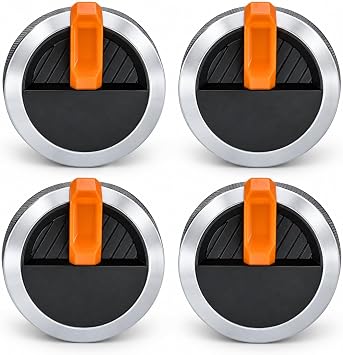 Replacement for Blackstone Griddle Orange Knob 4-Pack - High-Temp Control Knobs for Gas Griddles Fits ProSeries/Adventure Ready Models