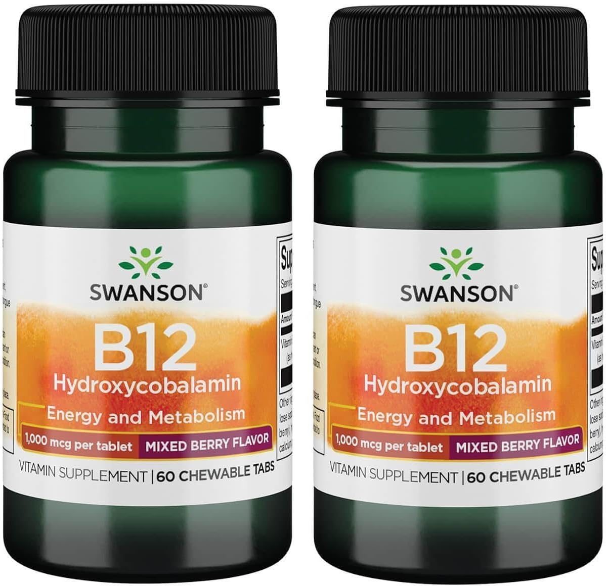 Swanson Supplemelts Sublingual Vitamin B-12 5 Milligrams 60 Tabs (2 Pack)