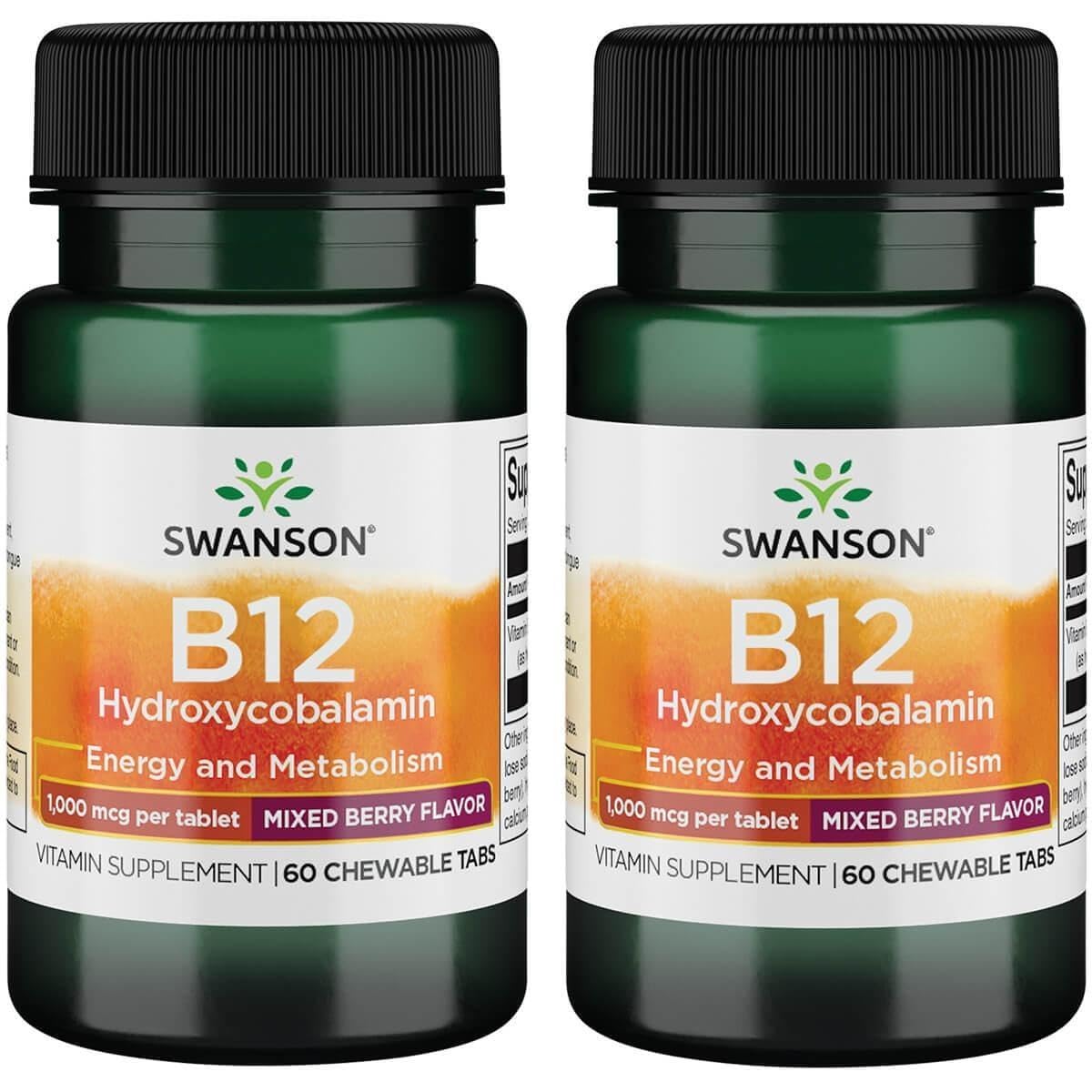 Swanson Supplemelts Sublingual Vitamin B-12, 5 Milligrams, 60 Tabs, 2 Pack 60 Count (Pack of 2)