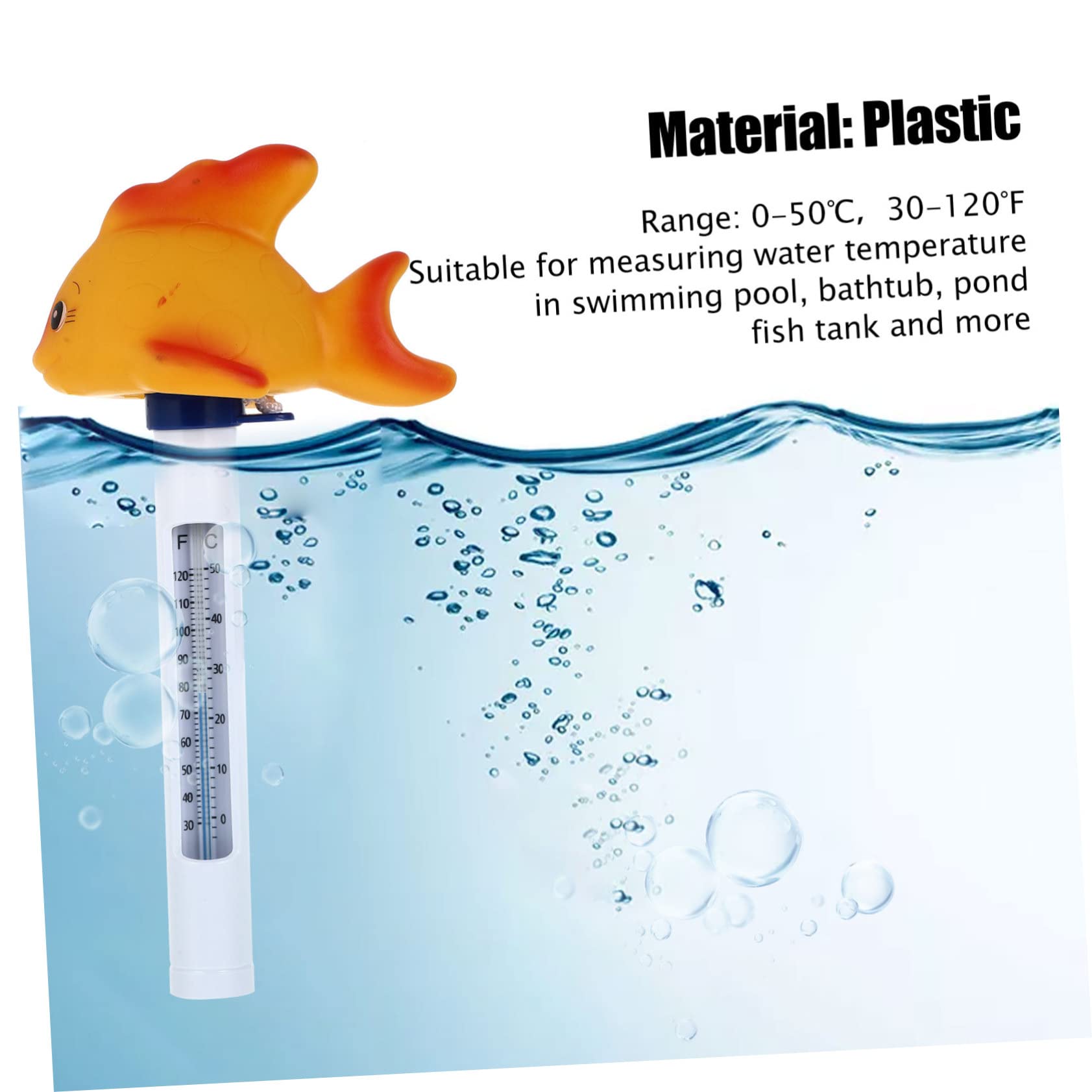 BESPORTBLE 3 Pièces Thermomètre jouet de bain étang jouets d'animaux jouets d'extérieur jouet d'extérieur avec échelle poisson rouge flotteur en plastique bassin piscine