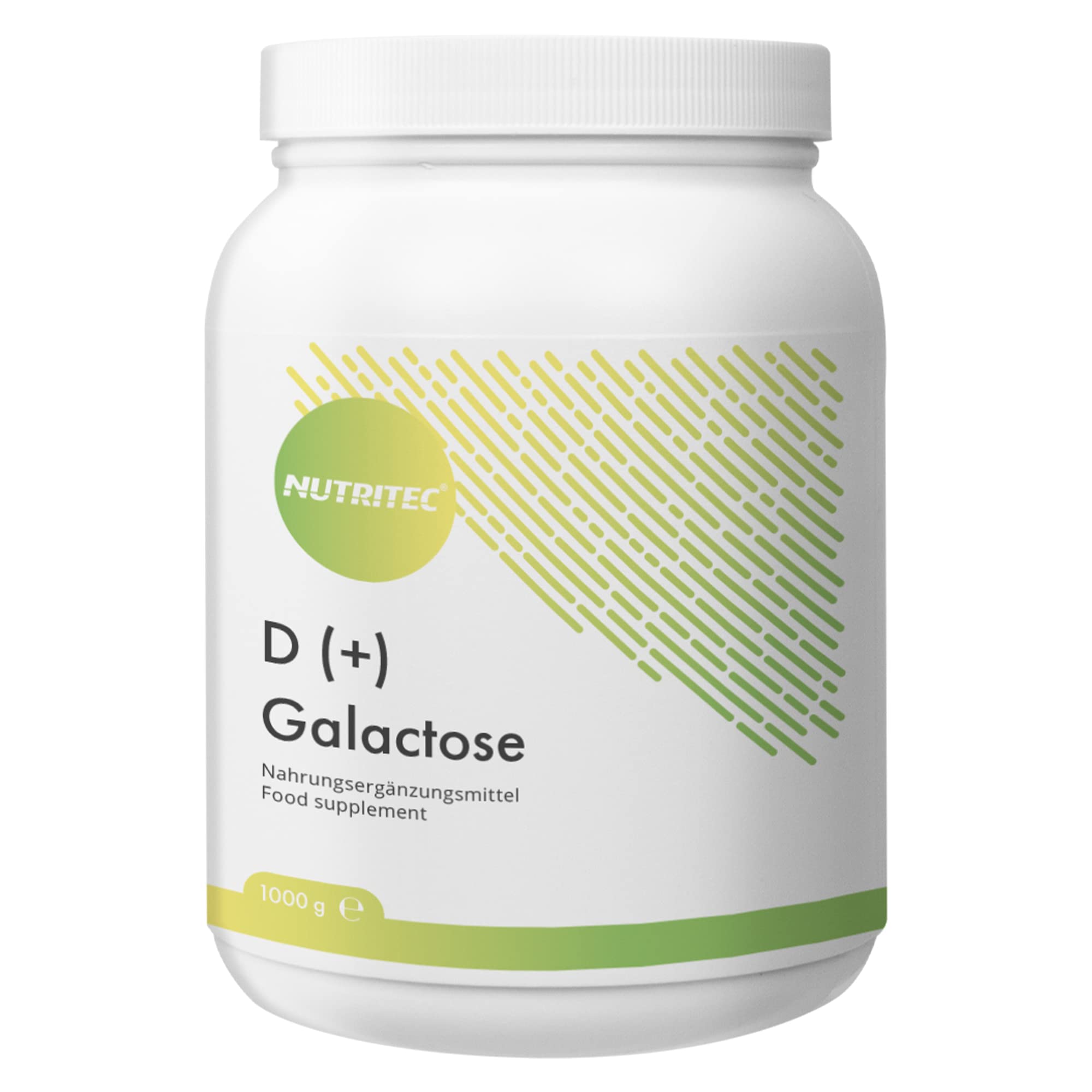 D+ Galactose Pulver 1000 g - Deutsche Qualität, hochrein > 99% ohne Zusätze & Gentechnik, vegetarisch, mit Messlöffel - Schleimzucker, Einfachzucker | Nutritec