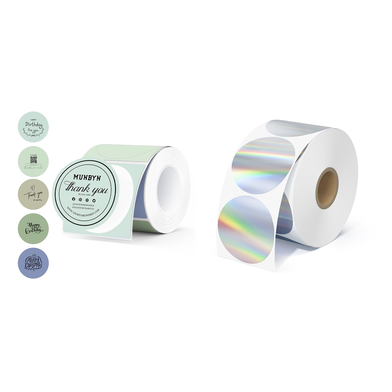 2 Inch Circle Thermal Labels+2" Circle Holographic Thermal Label Stickers