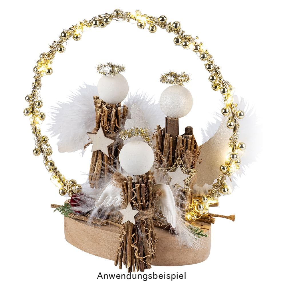 Katutude Ghirlanda luminosa a forma di foglie d'acero, 2 m, 20 LED, con foglie dorate, luce bianca calda, funzionamento a batteria, decorazione a LED, feste, Natale, Ringraziamento