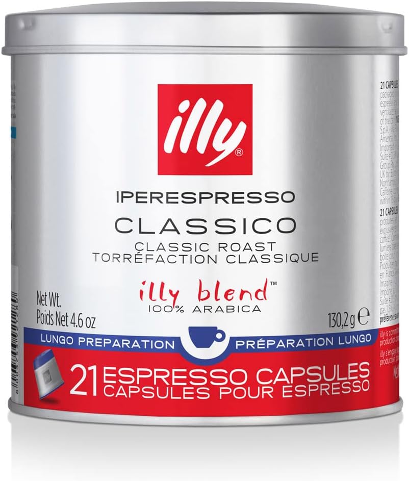 illy Coffee, iperEspresso Capsule, Lungo Medium Roast Espresso Pod, 100
