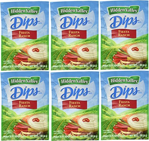 Hidden Valley Dips Mix, Fiesta Ranch 1.1 Oz Packets (Pack of 6) by Hidden Valley
