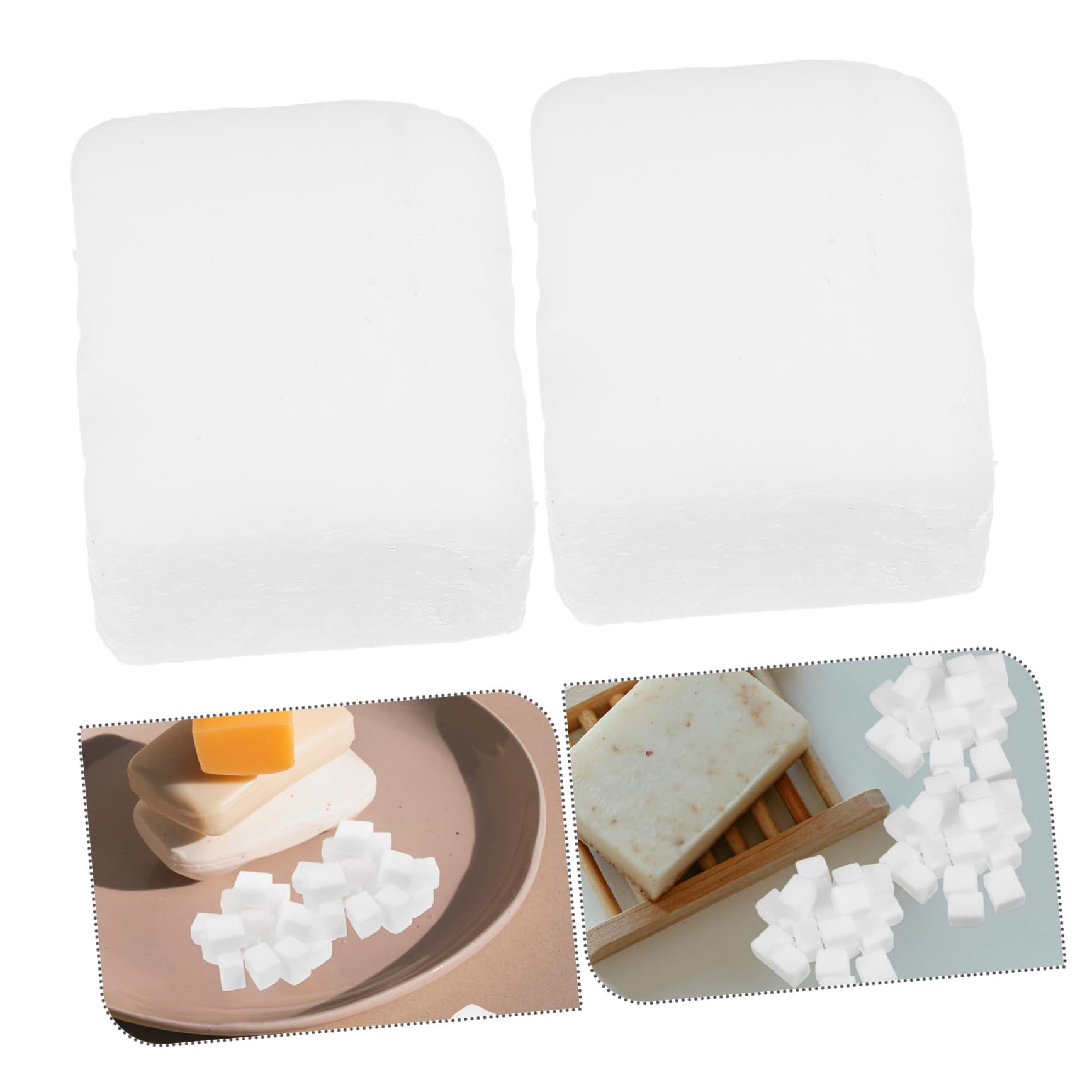 HOMSFOU Base di Sapone Bianca e Schiuma Ricca Ingredienti Naturali 400g per Progetti di Sapone Fai da Te e Creazione Artigianale