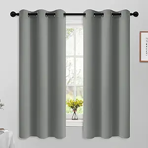 Yakamok Dove Grey Room Darking 63 Inch Length 2 Panel Sets for Livingroom Dining Room Darkening Thermal Insulated Bay Window Hotel Modern Elegant Black Out Sunblock Curtins/Bedroom,42 x 63 Inches