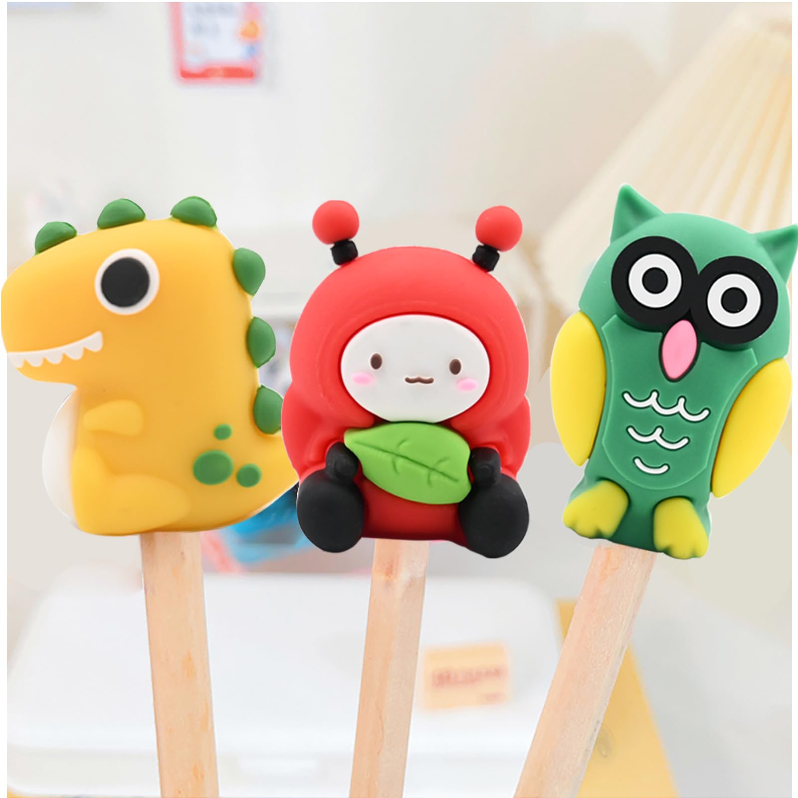 6 sacapuntas con diseño de animales de dibujos animados para niños, sacapuntas Kawaii pequeño, sacapuntas novedoso para estudiantes, regalos de papelería, suministros de oficina escolar